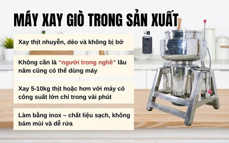 Máy xay giò chả mang lại nhiều tiện ích vượt trội 