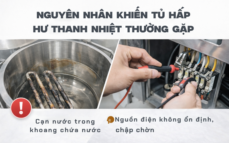 Nguyên nhân khiến tủ hấp hư thanh nhiệt thường gặp