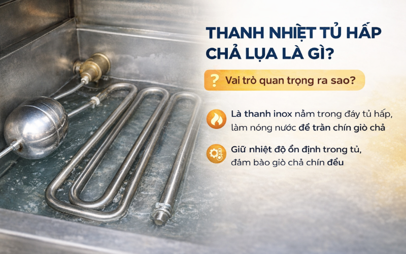 Thanh nhiệt tủ hấp chả lụa là gì? Vai trò quan trọng ra sao?