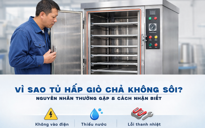 Vì sao tủ hấp giò chả không sôi?