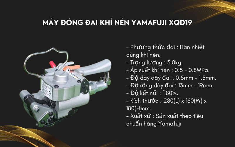 Máy đóng đai Yamafuji XQD19 dùng khí nén