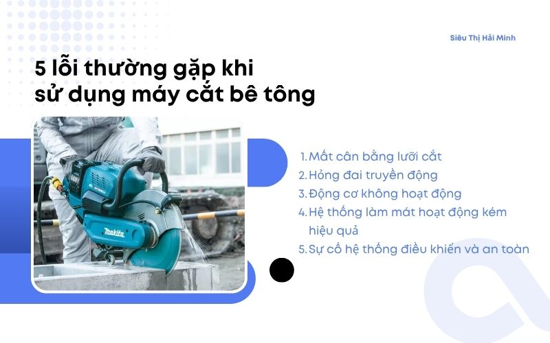 5 lỗi thường gặp khi sử dụng máy cắt bê tông