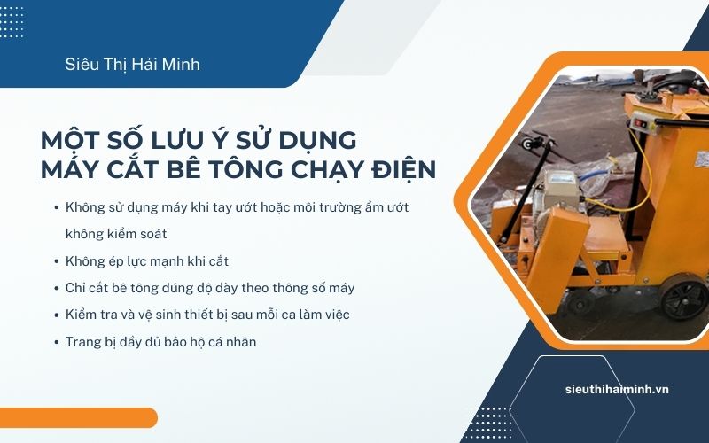 Một số lưu ý sử dụng máy cắt bê tông chạy điện 