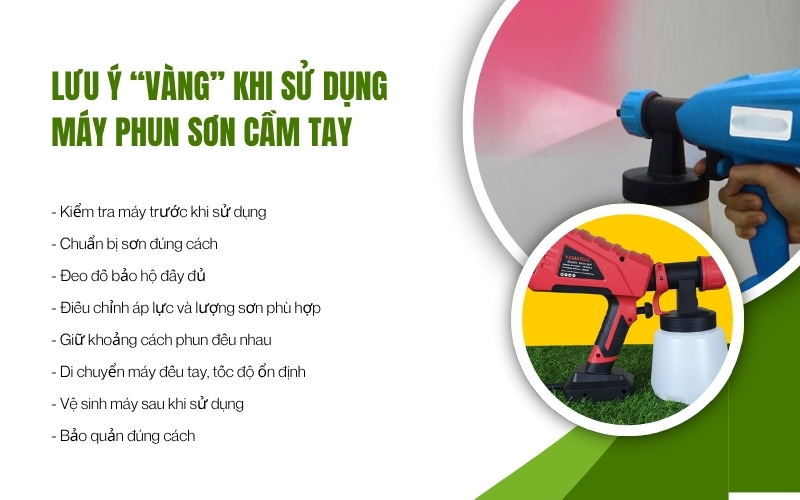 Lưu ý “vàng” khi sử dụng máy phun sơn cầm tay