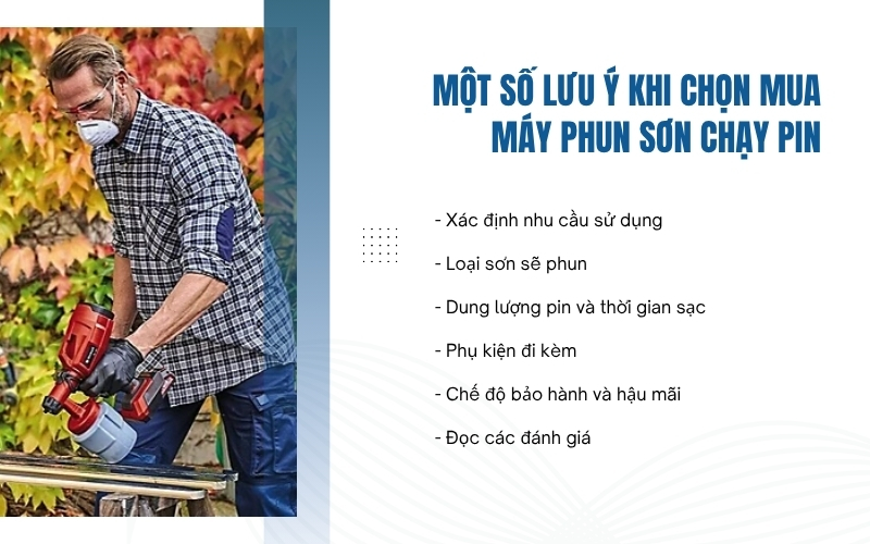 Một số lưu ý khi chọn mua máy phun sơn chạy pin