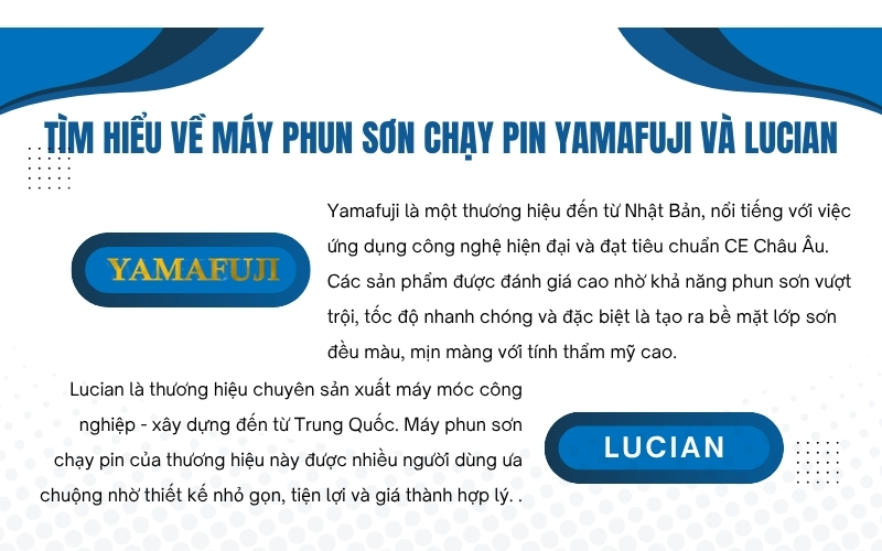 Tìm hiểu về máy phun sơn chạy pin Yamafuji và Lucian