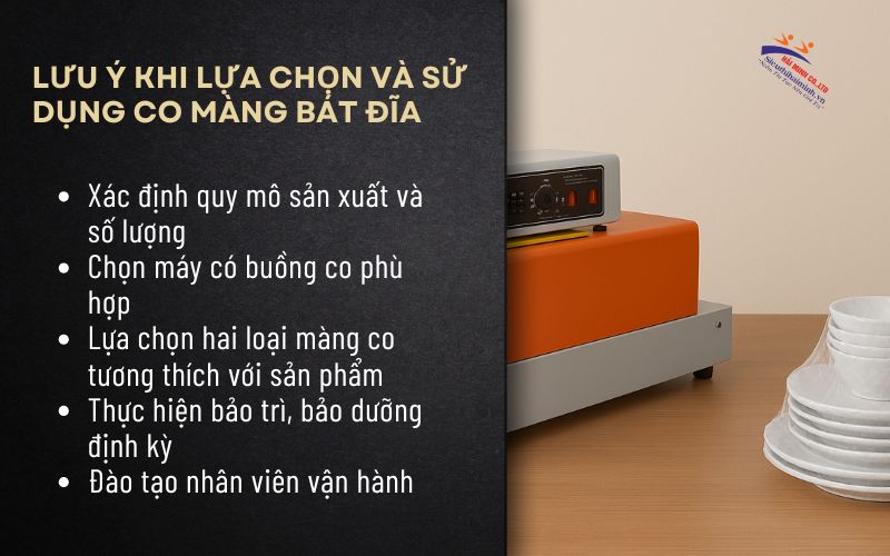 Lưu ý khi lựa chọn và sử dụng co màng bát đĩa